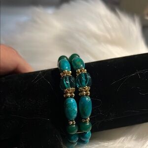 Beautiful Dark Teal Beaded Bracelet